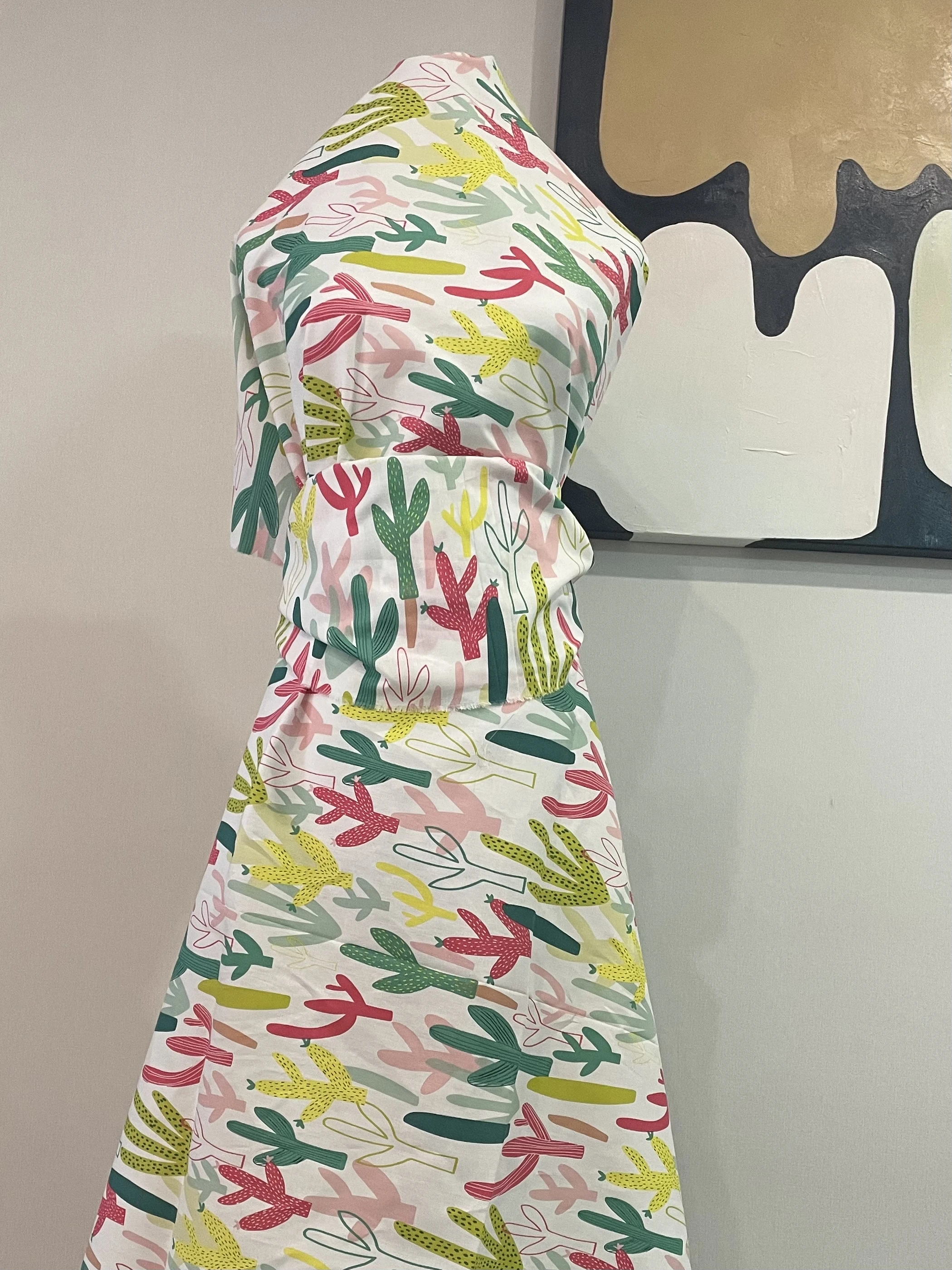 145&times;50CM Cactus Digital Printing 100%Cotton Poplin Sewing Fabric DIY Children's Clothing To Decorate Home Making Baby Dress cotton fabric cotton poplin fabric