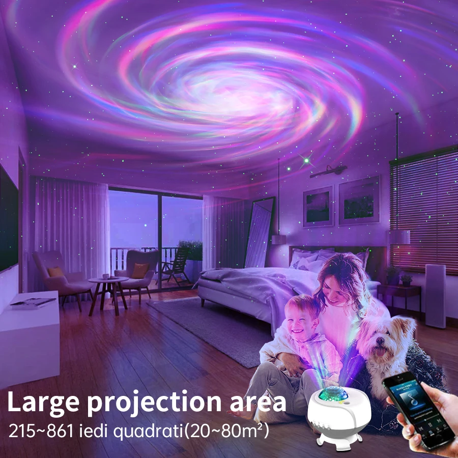 Sternenprojektor Nachtlicht Galaxy Projektor Lampe Bluetooth Lautsprecher  Stern Aurora Timing 3 in 1 für Gaming Room, Schlafzimmer, Decke, Home Decor  Ambiente Party Licht Weihnachten Geschenk : : Lighting