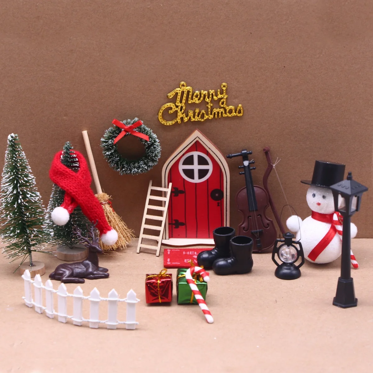 Miniature Fairy Door Kit 1:12 Scale - Outdoor Scene Decor For