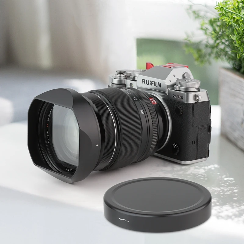 Haoge LH-X165 Square Metal Lens Hood Shade with Metal Cap for