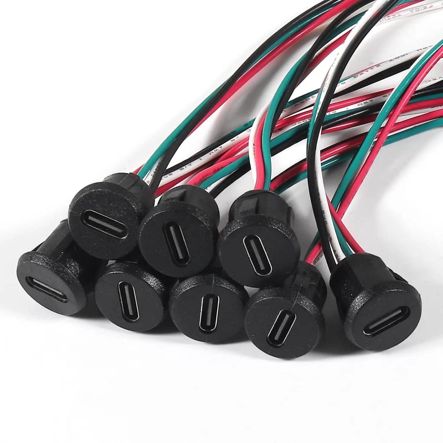 Châssis femelle type-c 4P, 8 pièces, sertissage Direct, USB femelle, connecteur C, Port de chargement, étanche avec boucle de carte 3A haute