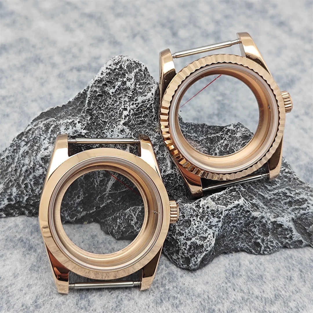 

Rose Gold Case 36mm or 39mm Oyster Watch Case with Sapphire Crystal Watch Accessories for NH35/NH36/4R Movement NH35 Case