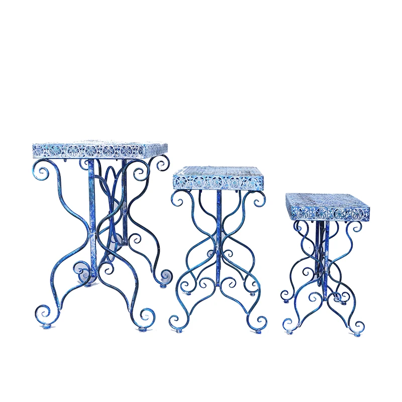 Retro old wrought iron stand flower table flower tray  pot stand courtyard balcony console garden grocery rack
