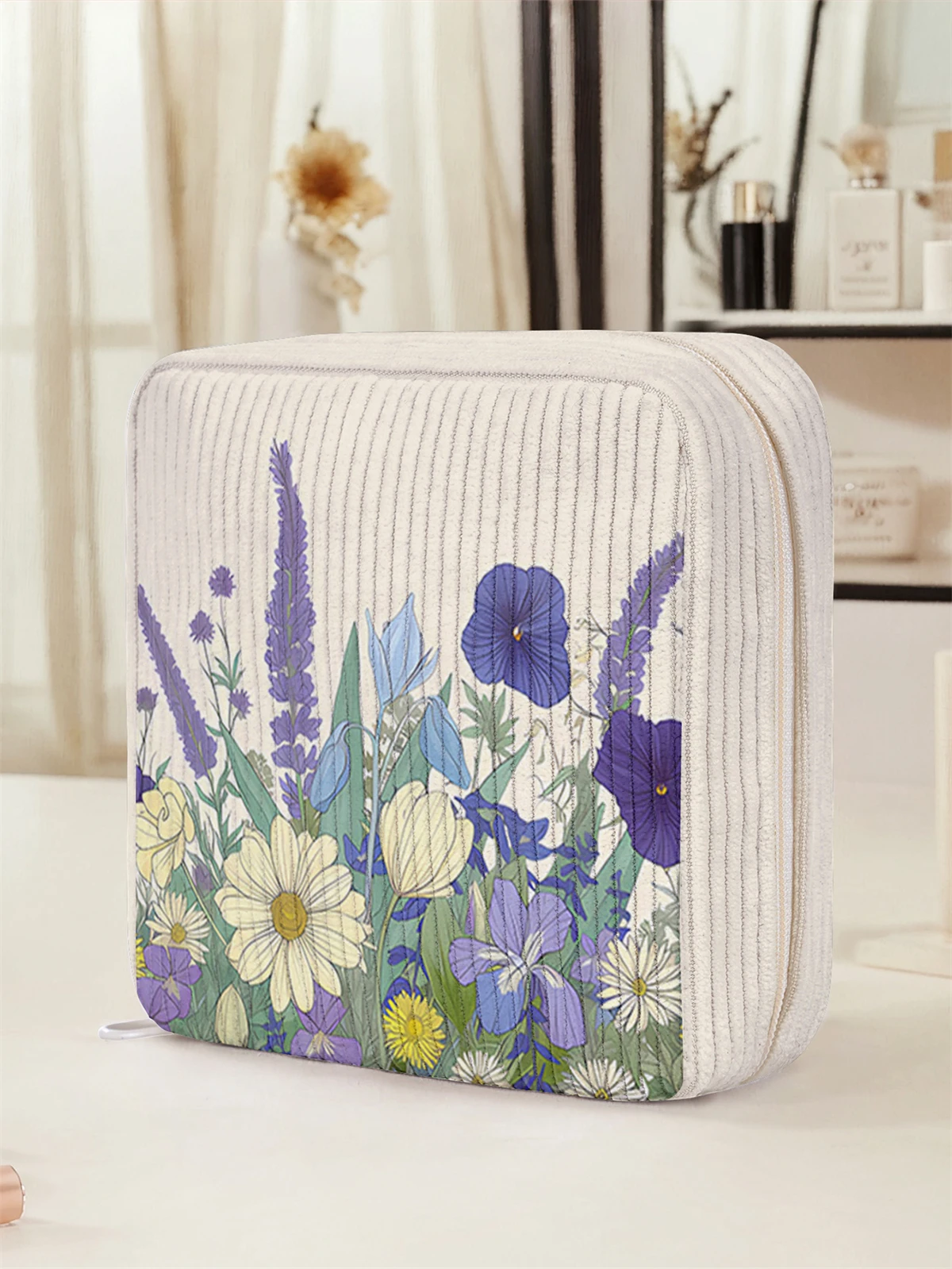 Floral pattern printed sanitary napkin storage bag, women's lightweight tissue bag, sanitary tissue bag