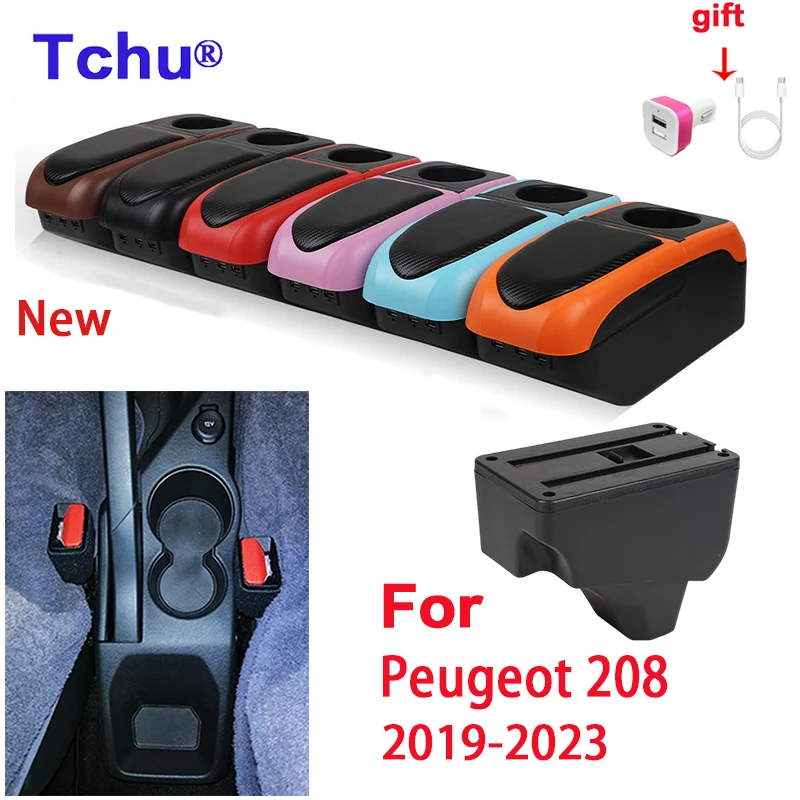 Für Peugeot 2008 Armlehne box Für Peugeot 208 Auto armlehne box 2019-2023  Zentrale Lagerung box Retrofit USB lade auto zubehör - AliExpress