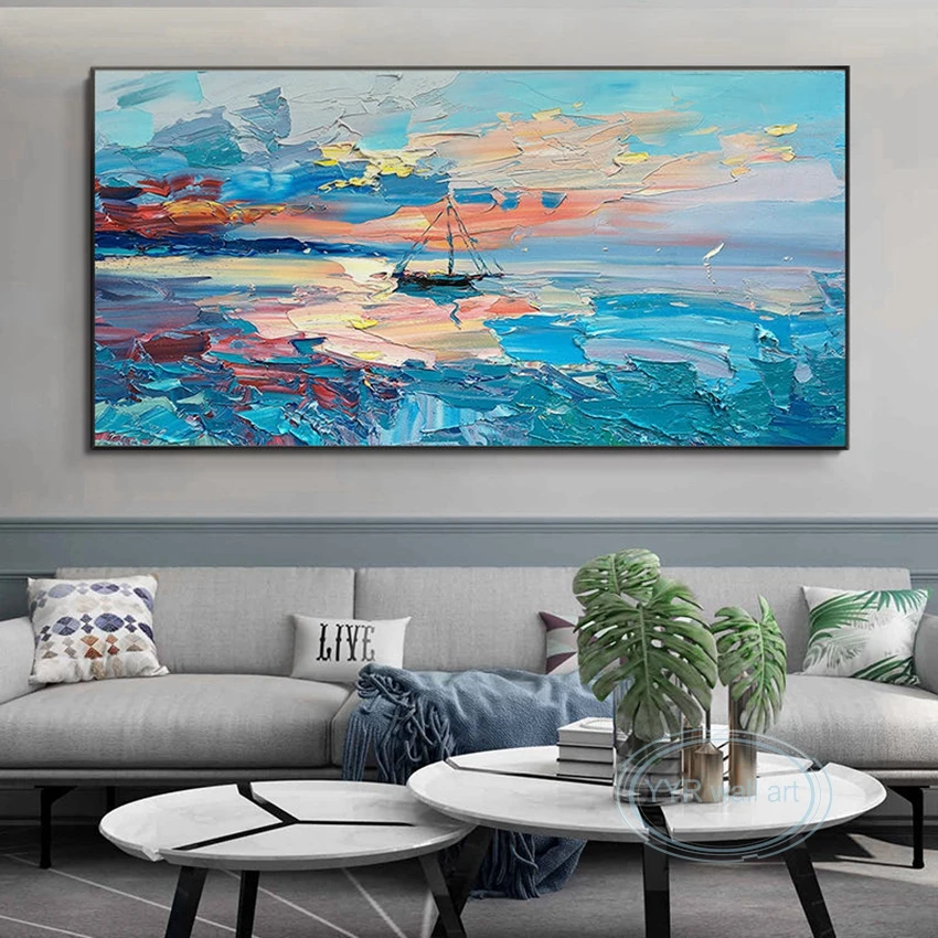 

Living Room Decoration Painting Bedroom Wall Art Poster Handmade Oil Painting On Canvas Modern Abstract Minimalist Texture Mural