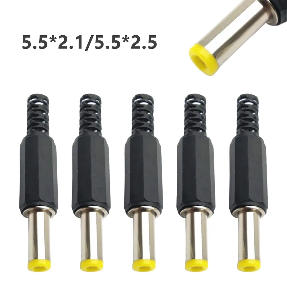

5Pcs DC Welding 14mm Monitoring Welded DC Power Plug 12V Assembly Male Head 2.1/2.5mm For Electric Equipment Accessories