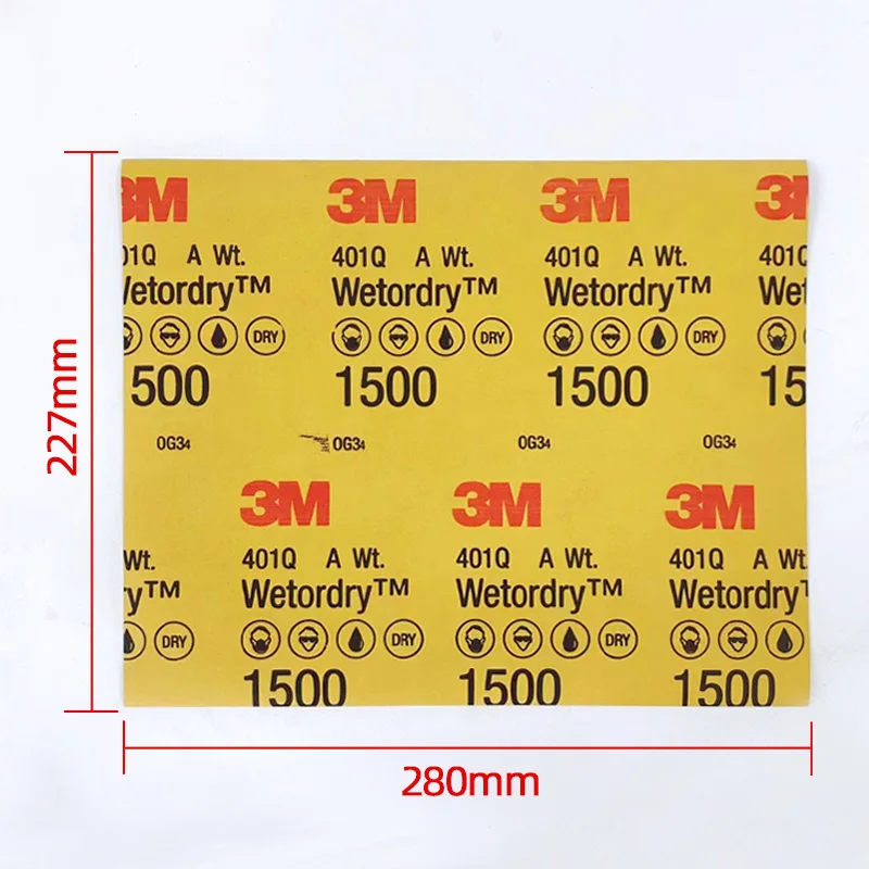 P1500/ 2000 / 2500 3M 401Q Beauty polishing wiper papercar paint scratch repair paint polishing sandpaper 227x280mm sanding discs,sandpaper set,polish sand paper,sandpaper tools,mini sandpaper kit,sander pads