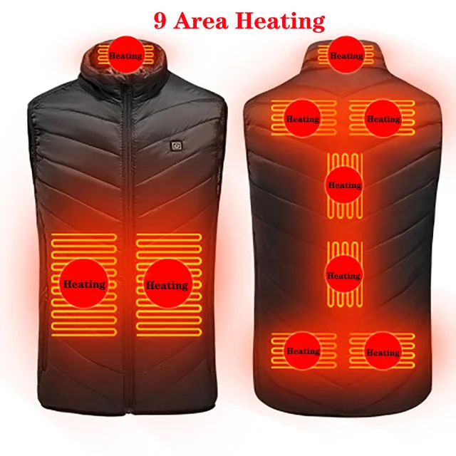 Adjustable Electric Heated Vest with USB Charging - Unisex Heated Bodywarmer