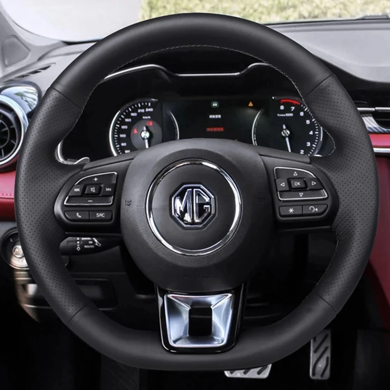 

Hand-stitched Genuine Leather Car Steering Wheel Cover Anti-slip For MG ZS HS GS 5 6 RX5 RX8 ZST ZS EV 2017-2023 Auto Parts