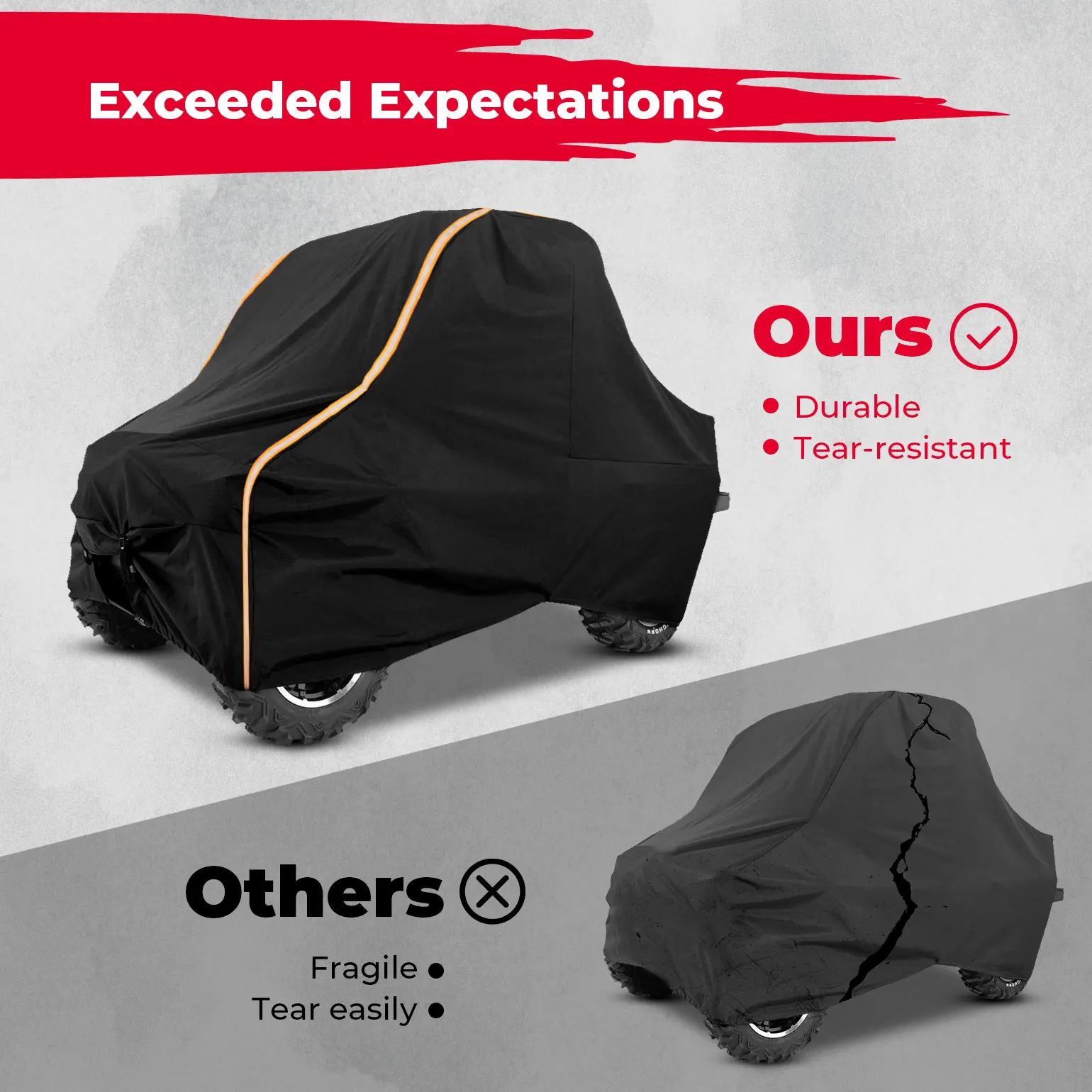 Rubber Cover Dust Protection Cover Atv Accessories UTV Protect Utility Vehicle Storage Cover Compatible with Polaris Ranger 570 900 1000 RZR 900 Models 2014-Side-by-Side SxS