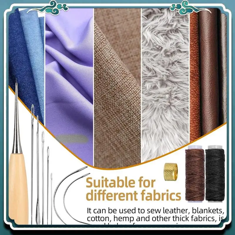 Premium 11 Pcs Leather Sewing Tool Kit, Leather Craft Stitching Sewing Kit For DIY Crafts Canvas Repair