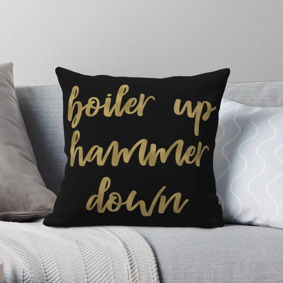 

Boiler Up Hammer Down Square Pillowcase Polyester Linen Velvet Printed Zip Decor Throw Pillow Case Car Cushion Case 45x45