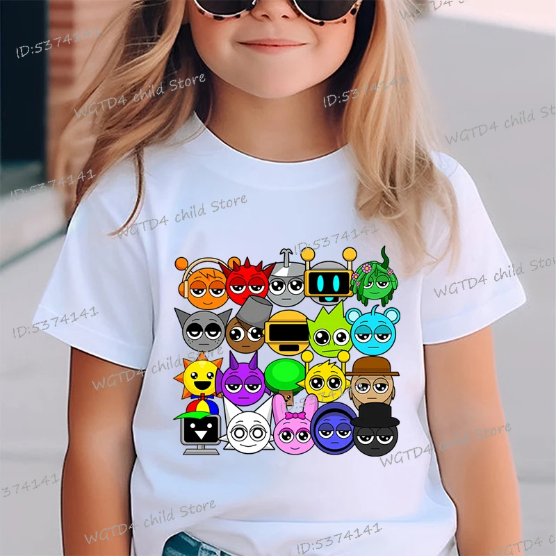 Sprunki T-shirt For Boys Girls Fashion Kids Tees Cute Game Figure Tshirt Summer Short Sleeve Anime Tops Sprunki T Shirt Gifts 3