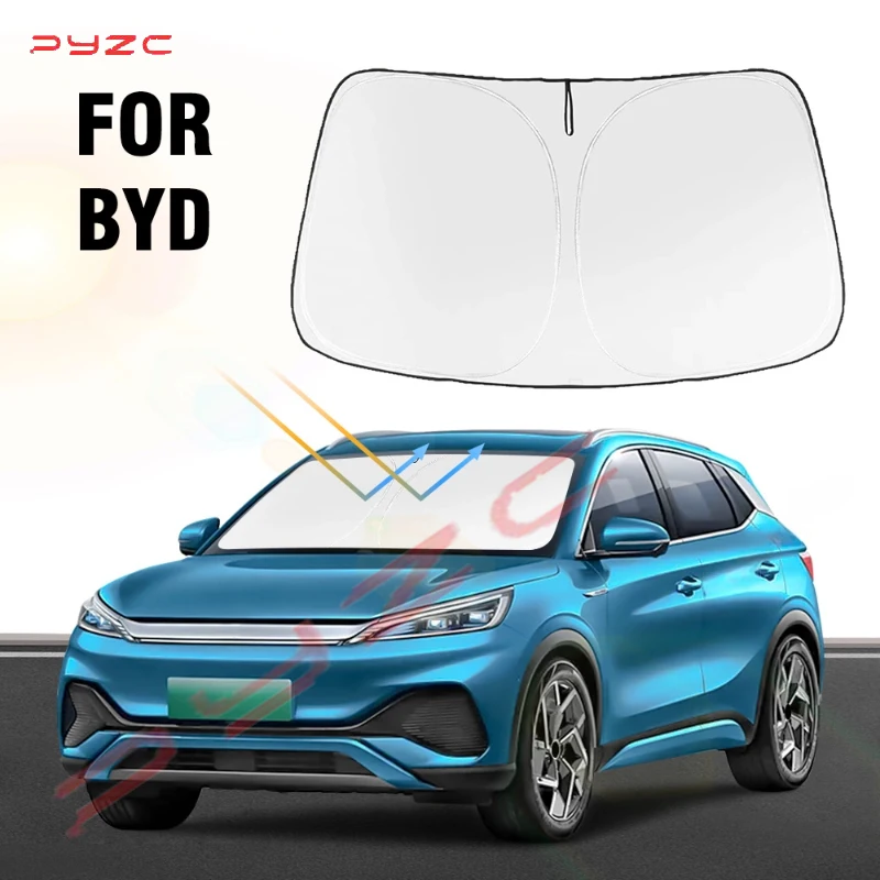 Auto Windschutzscheibe Sonnenschutz Abdeckungen Visiere Auto Frontscheibe Sonnenschutz Sonnenschirm Coche Für BYD Atto 3 F3 E6 Yuan Song Plus Sonnenschirm