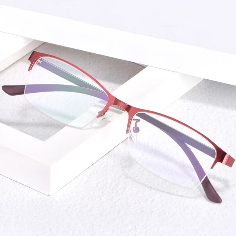 Myopia Glasses Women Metal Half Frame Prescription Eyeglasses Female Retro Anti Blue Light Optical Nearsighted Eyewear 0 ~ -6.0