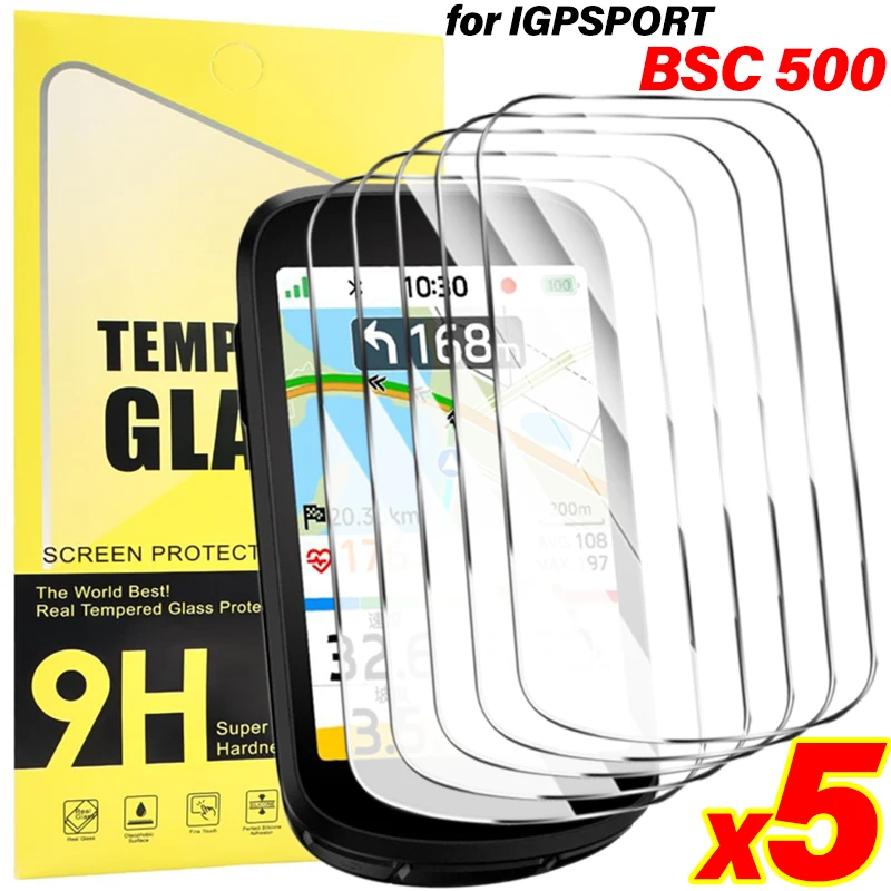 IGPSPORT BSC 500 용 1-5Pcs 강화 유리 화면 보호기 IGPSPORT BSC500 용 9H 경도 긁힘 방지 보호 필름 커버