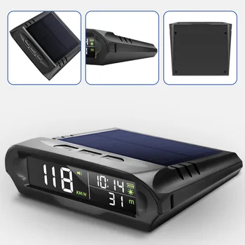 Tachimetro GPS automatico con display Head Up a ricarica solare Accessori elettronici per promemoria allarme digitale intelligente per auto