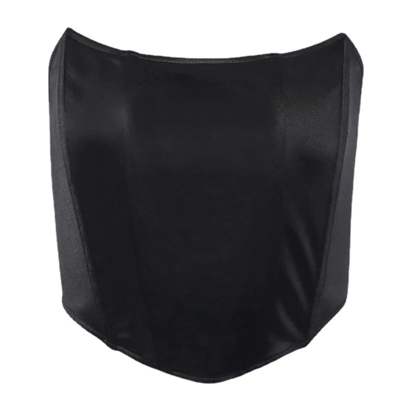 Sexy Corsets Tube Tops Fashion Solid Color Off The Shoulder Strapless Bustier Bra Vintage Lady Low Cut Satin Crop Top