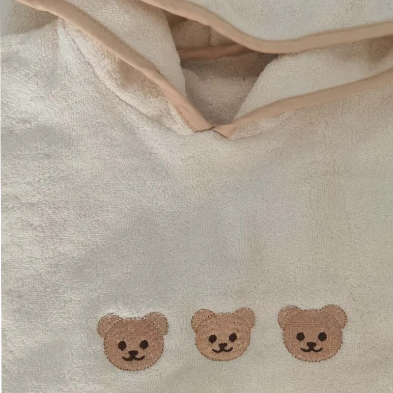 Soft Baby Bathrobe Kids Boys Girls Hooded Bath Towel Cartoon Bear Quick Dry Coral Fleece Hooded Cloak Poncho Beach Towel Baby Sh