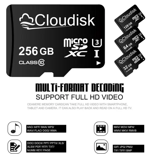Cloudisk Micro SD Memory Card U3 128GB 64GB 32GB 256GB V30 C10 16GB 8GB 4GB 2GB 1GB A1 Microsd Cards For Phone Tablet - Image 3