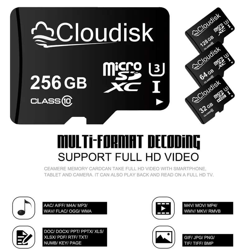 Cloudisk Micro SD Memory Card U3 128GB 64GB 32GB 256GB V30 C10 16GB 8GB 4GB 2GB 1GB A1 Microsd Cards For Phone Tablet - Image 3