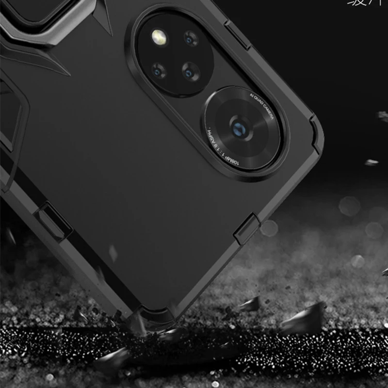 Shockproof Armor Phone Case with Ring Holder and Car Magnetic Cover