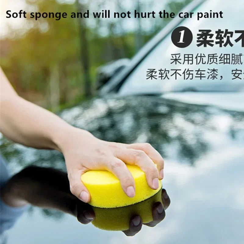 12Pcs Round Car Waxing Polish Wax Foam Sponge High Density Applicator Pads Cleaning Sponge Auto Detail Washing Car Cleaning Tool 3