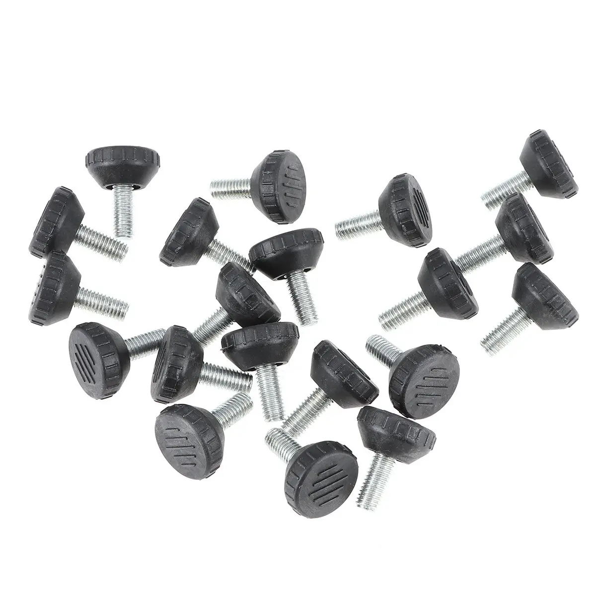 20개 조절 가능한 풋컵 가구 높이 조절기 블랙 M8x25mm 나사형 글라이드 피트, 가벼운 작업용 사무실 가정용 책상 및 가구용