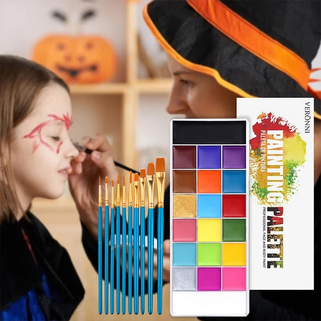 20 Colors Face Body Painting Beauty Palette Oil Safe Kids Flash Tattoo  Painting Art Halloween Makeup Party Makeup Fancy Dress - AliExpress