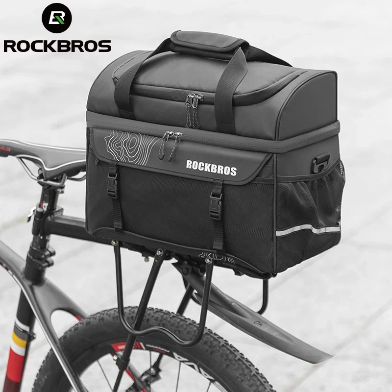 

ROCKBROS Bike Saddle Bag Waterproof Trunk Luggage Carrier Rear Rack Bicycle Bags Insulated Meal Bag Camping Picnic Shoulder Bag