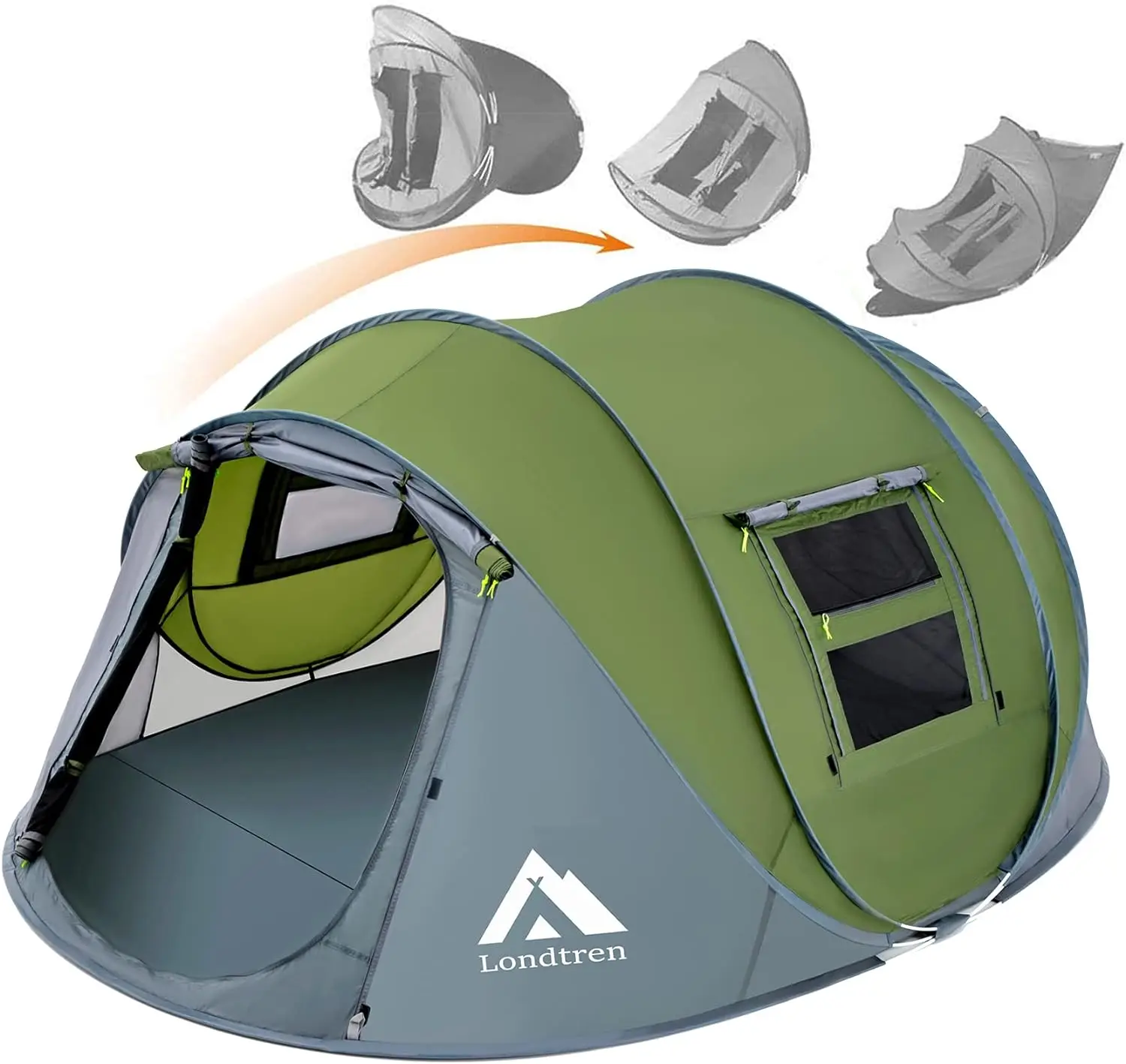 

Camping equipment, 4 Person Easy Pop Up Tent Waterproof Automatic Setup 2 Doors, Instant Tents for Camping Hiking & Traveling