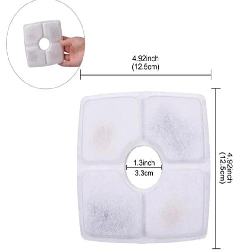 Activated Carbon Replace Filter Pet Cat And Dog Water Fountain Replacement Fliters Cotton 3 Triple Filtration System 2