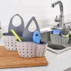 Home Storage Drain Basket Kitchen Sink Holder Adjustable Soap Sponge Shlf Hanging Drain Basket Bag Kitchen Accessories 4