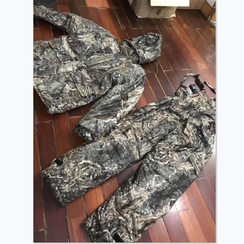 Outdoor Hunting Camouflage Set Cotton Jacket Waterproof Stormsuit Fishing Birdwatching Ski Bionic Suit Winter
