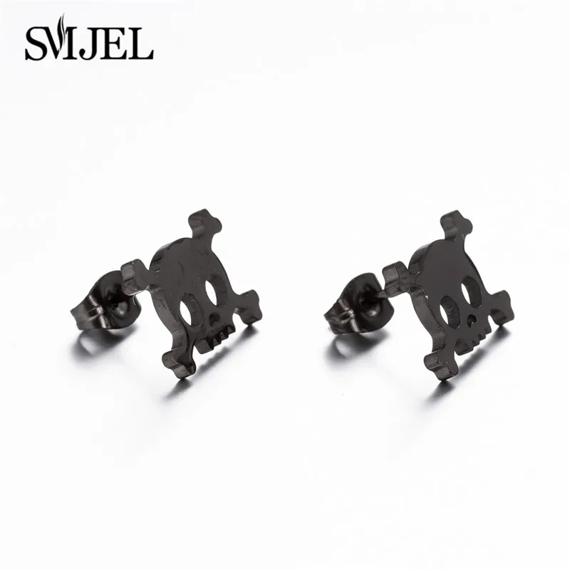 SMJEL Mehrere Schädel Edelstahl Ohrstecker für Frauen Mädchen Punk Kürbis Geister Fledermaus Ohrringe Hallowmas Party Schmuck Geschenk – Detail 9