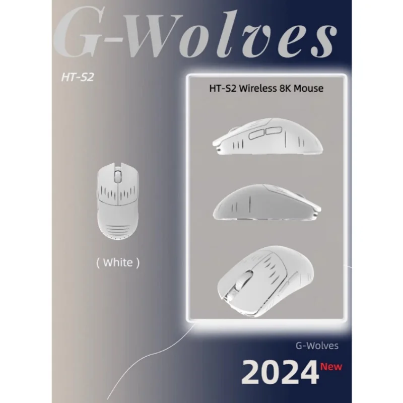 G-WOLVES HT-S2 8K WIRELESS White [新品未開封] G-Wolves HT-S2 8K Wireless Mouse ~33.9grams (Including