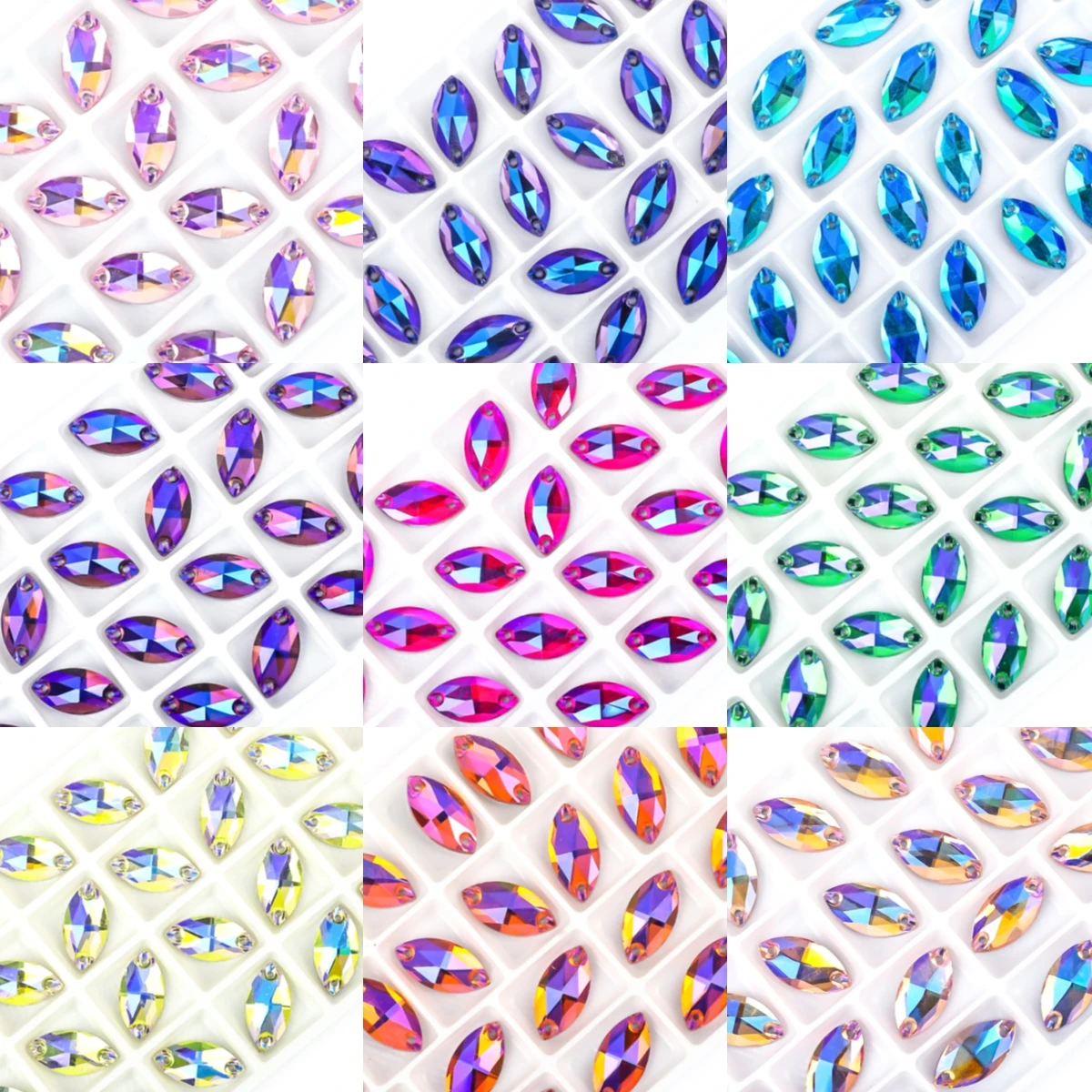 Strass für Kleidung nähen alle Größe Blattform Flatback Kristall Strass Hochzeits kleid Schuh tasche alle verwendet Dekoration DIY – Detail 1