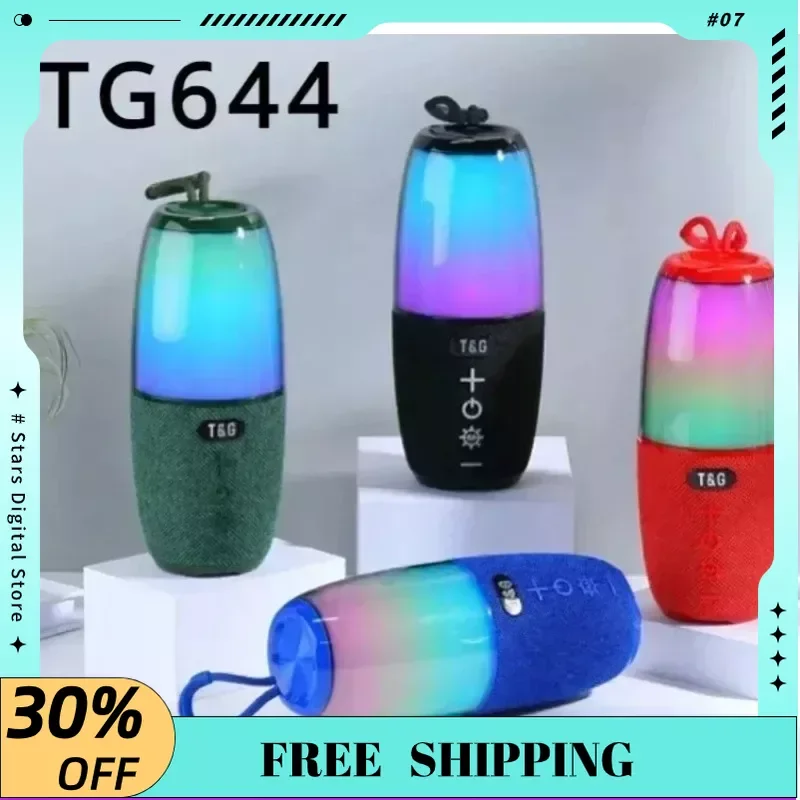 

Bluetooth-Колонка TG644, сабвуфер, беспроводная уличная мини-колонка, RGB, яркий портативный динамик для фотографий, рождественский подарок