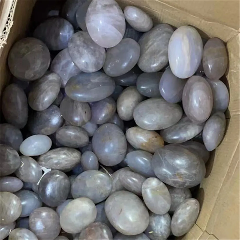 Gemstone Healing Spiritual Crystals Crafts Natural Blue Rose Quartz Crystal Palm Stones For Feng Shui Decor 6