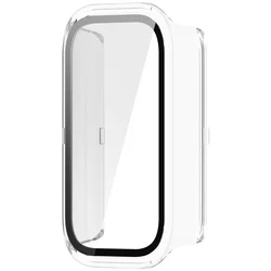 Tempered Glass+Case Screen Protector Anti-Scratch Bumper Protective Cover for Redmi Band 3 (Transparent)