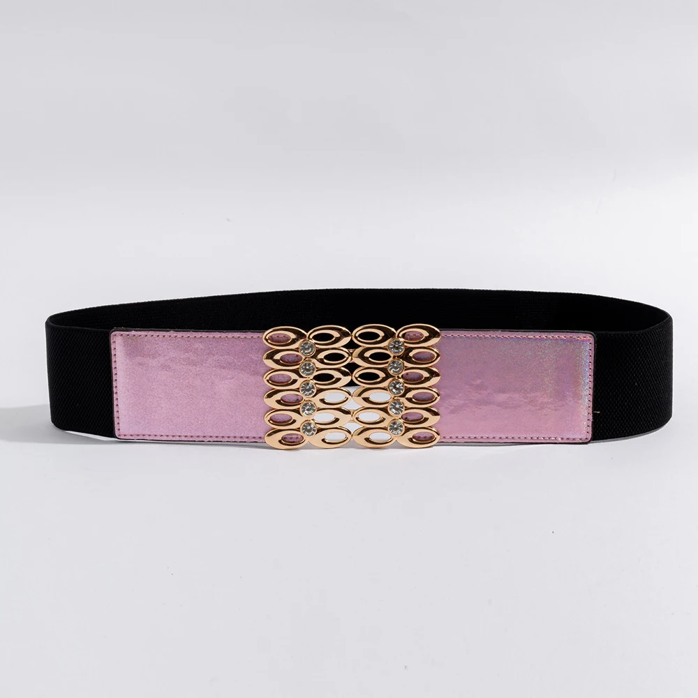 

New Double Bow Knot Multi Button Elastic Belt Gothic Clothes Women Women's Cross-border Versatile Waist Cover SCB0314