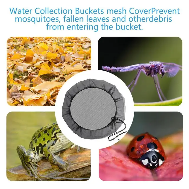 Hálófedél Esőhordó Kerti Eső Vödör Húzózsinór Esővödör Szűrőháló Víztartály - Image 5