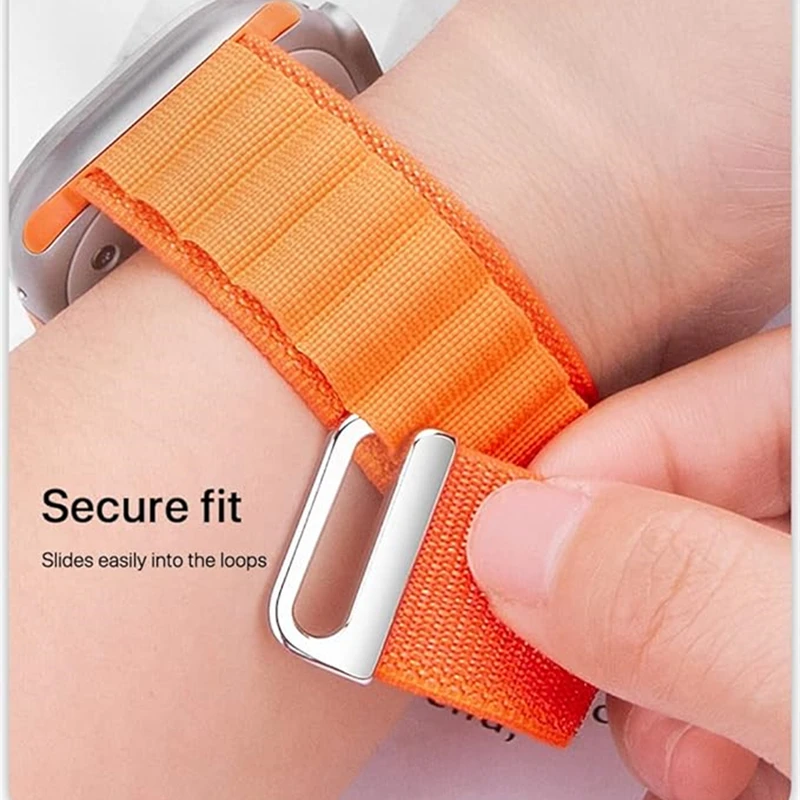 Фото Ремешок нейлоновый для Apple Watch Band 49 мм 44 мм 45 мм 42 мм 41 мм 40 мм 38 мм/4/3 №3