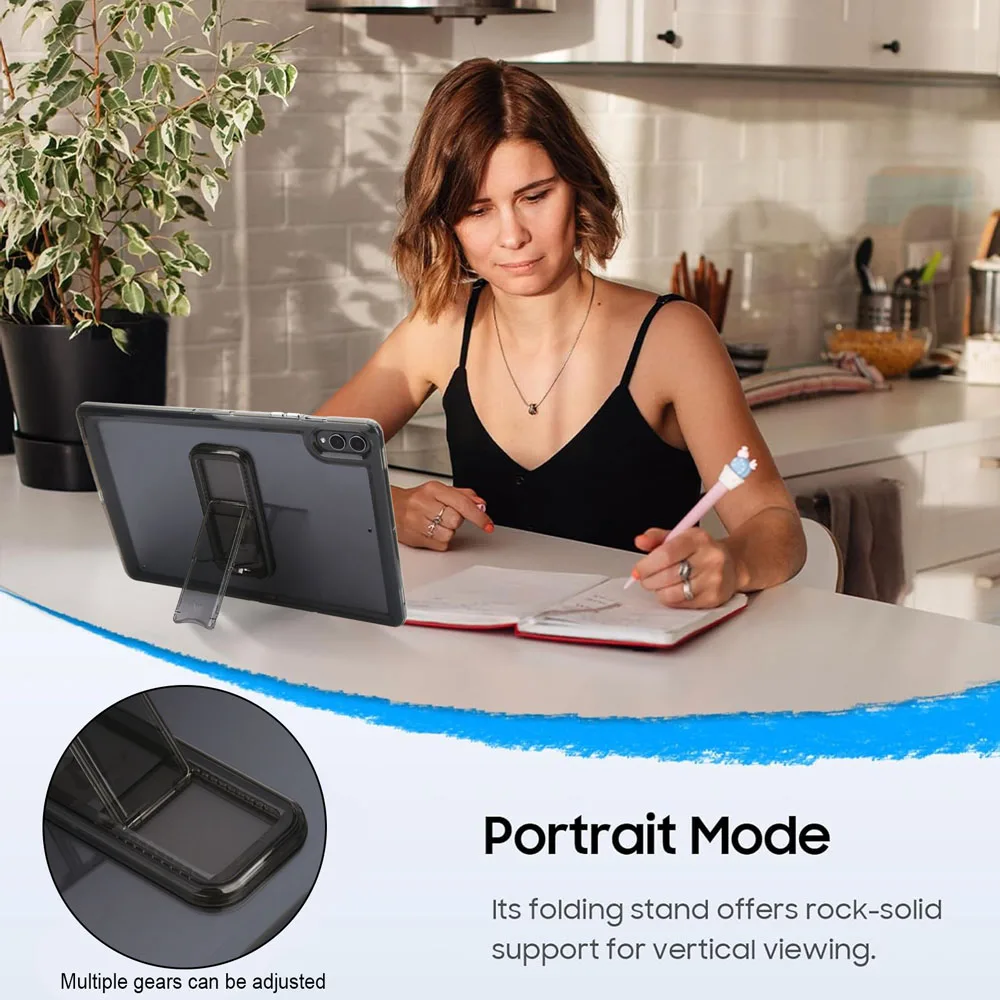 Icy Colors Acrylic TPU Shockproof Protective Tablet Case with Adjustable Kickstand