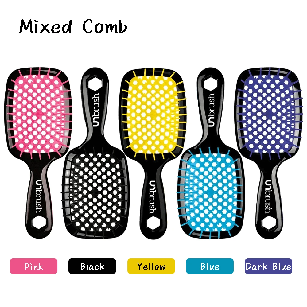 Mixed FHI HEAT Unbrush Comb Preventing Hair Breakage Non-irritating Scalp Improve Stubborn Knots Suitable all Hair Types
