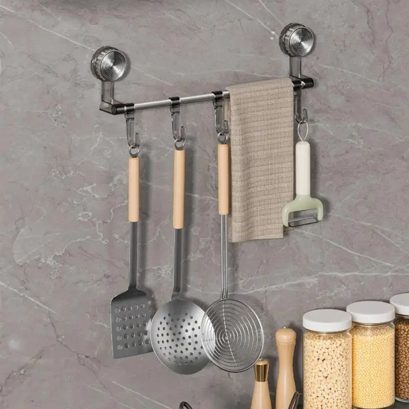 suction cup wall mounted towel rack bathroom horizontal bar towel Rack Toilet Vacuum Suction Cup Towel Bar Bathroom Accessories