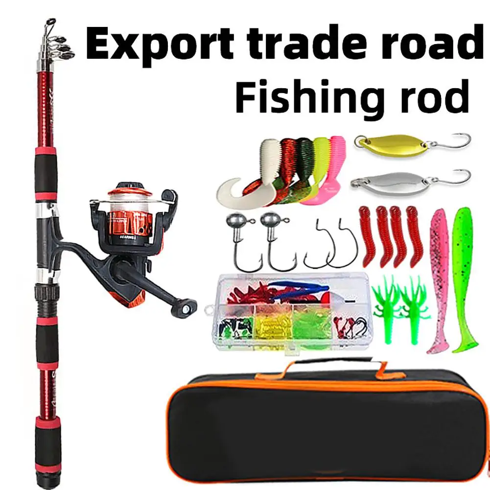 Travel Fishing Gear Set Long Casting Spinning Fishing Reel Ultralight  Carbon Rod Fishing Tackle For Beginners