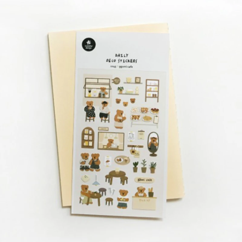Koreanische Import Original Suatelier Ins Kaffee Bär Papier Aufkleber Scrapbooking Diy Journal Schreibwaren Aufkleber Niedliche Ästhetischen Geschenk