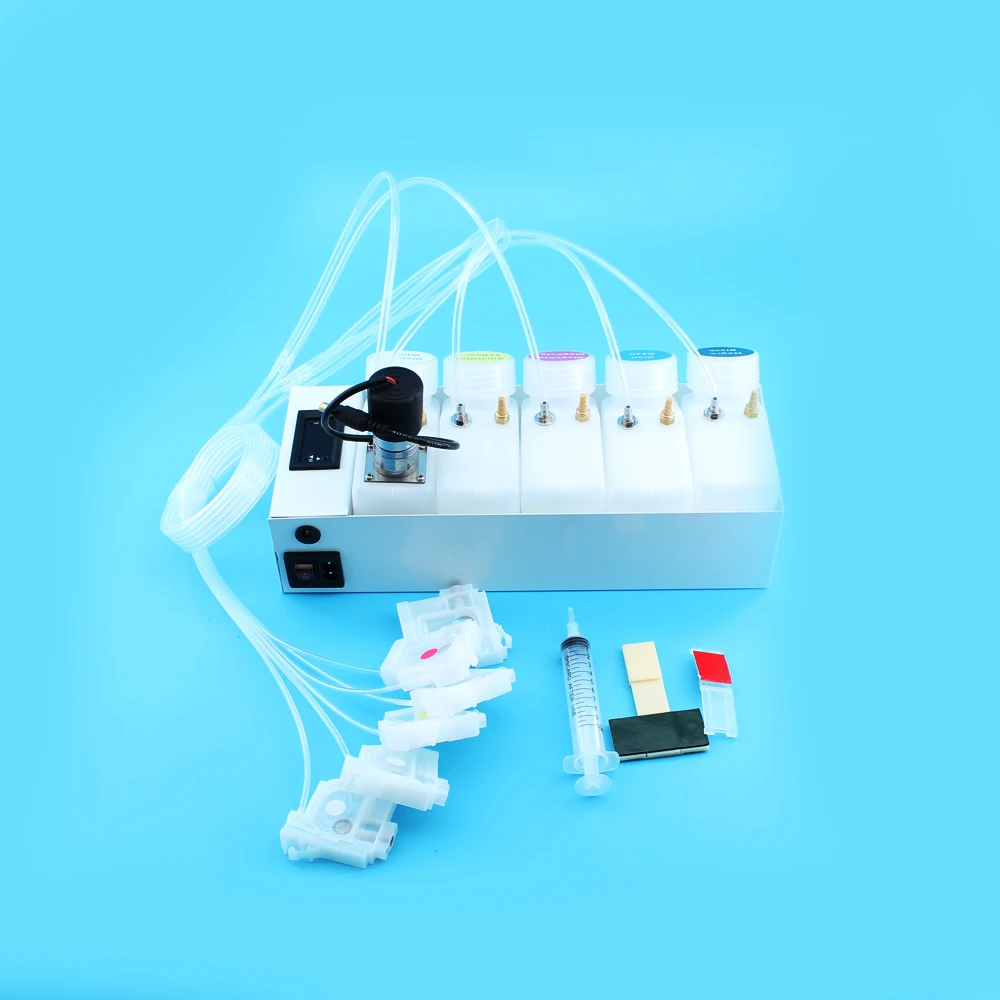 L1800 L800 L805 DTF 연속 잉크 공급 시스템 변환 키트 CISS 화이트 잉크 탱크 (교반기 타이머 제어 포함) 250ML 6색
